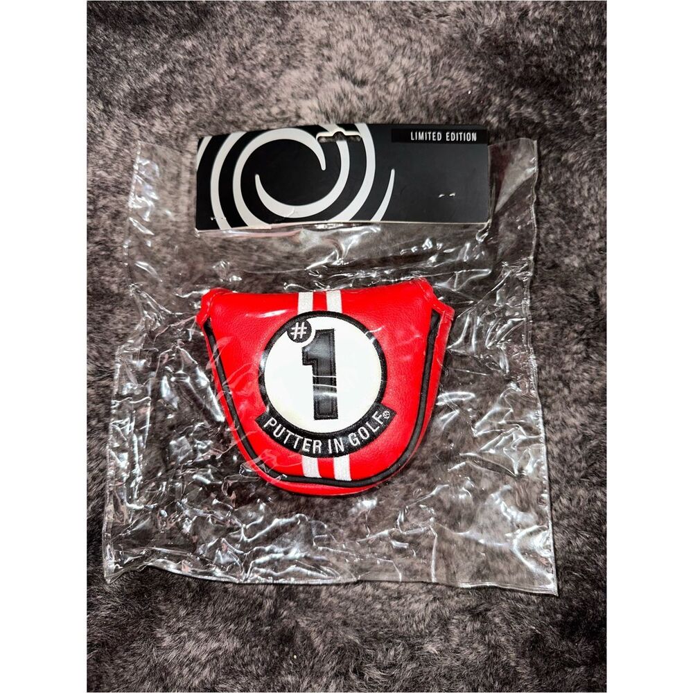 NWT Odyssey Limited Edition Red Odyssey Month #1 Putter Mallet Putter Head Cover - Picture 2 of 9